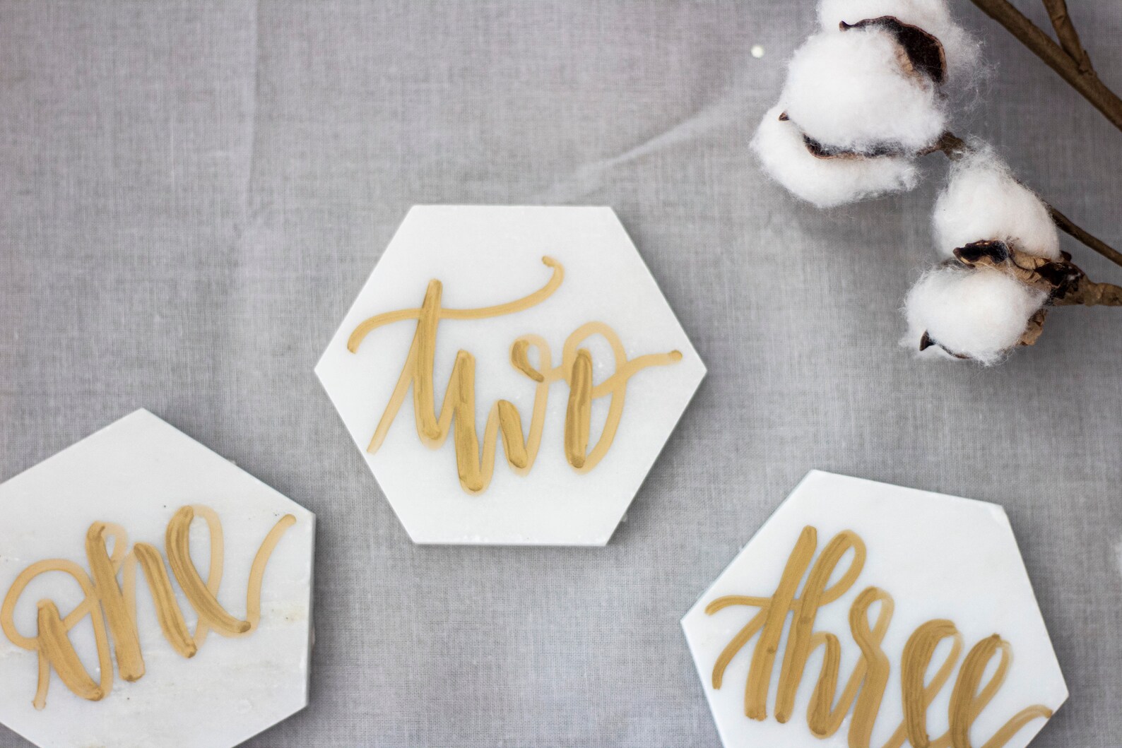 Hexagonal Tile Table Numbers Wedding Calligraphy Tile - Etsy