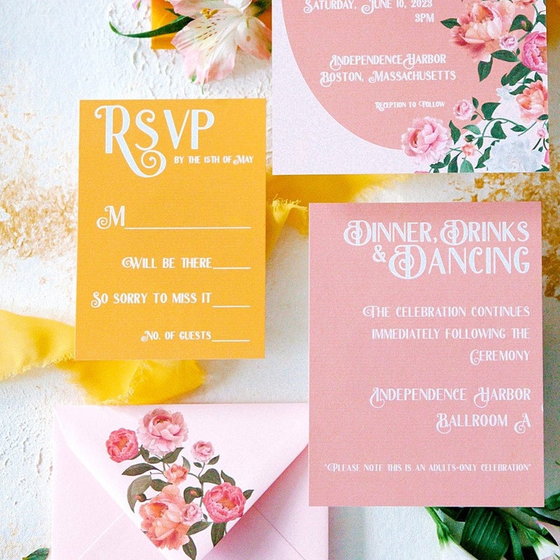 Yellow Wedding Invitation - Etsy