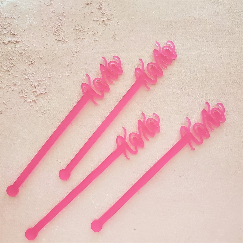 Valentine's Day Stir Stick, Galentine's Drink Stir Sticks, Blush Drink Stirrer, Love Swizzle Sticks, Valentine's Party Cocktail Drink Sticks "xoxo"