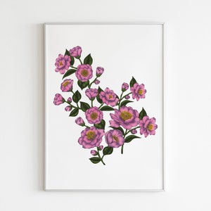 Floral Wall Art, Mother's Day Gift, Flower Wall Art, Camellia Art Print, Botanical Art Print, Garden Wall Art, Botanical Decor, Gift For Her image 1