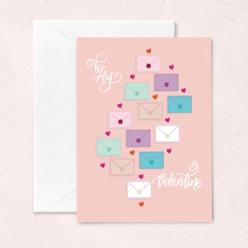 Valentine's Day Greeting Card, Husband Valentine Card, Wife Valentine Card, Love Letter to my Valentine Greeting Card, Illustrated Valentine image 2