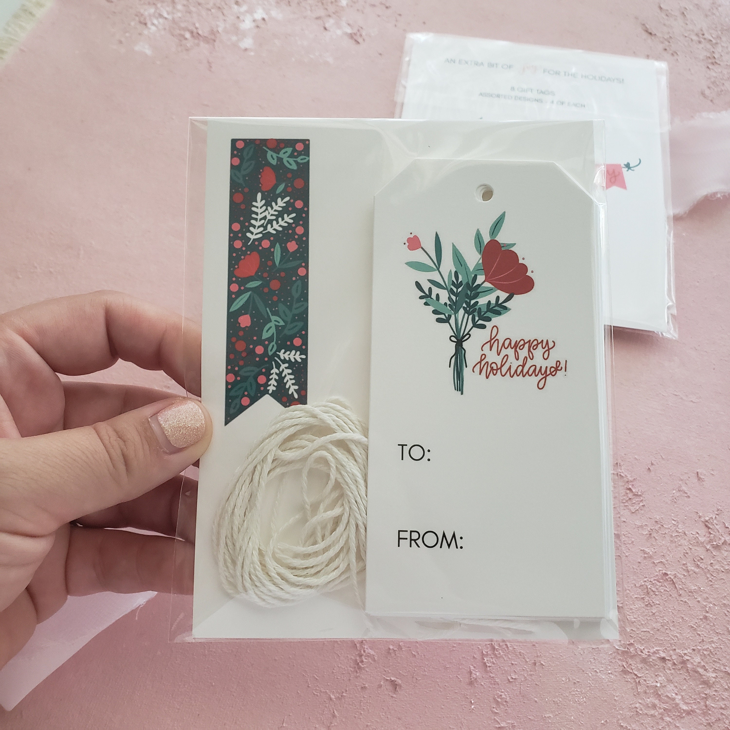 Christmas Floral - Holiday Gift Tags - Set of 8