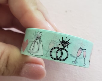 Wedding Day Washi Tape, Wedding Planner Washi, Bullet Journaling Washi Tape, Cute Washi Tape, Wedding Bujo Spread, Bridal Shower Gift