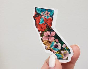 Flower Sticker, California State, Travel Sticker, Water Bottle Sticker, VSCO Girl Sticker, State Stickers, Laptop Sticker, Cellphone Sticker