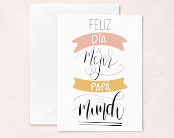 Cartes espagnoles de fête des pères, Dia Del Padre, cadeaux de fête des pères, El Mejor Papa del Mundo, bonne fête des pères, cadeaux pour papa, nouveau cadeau de papa