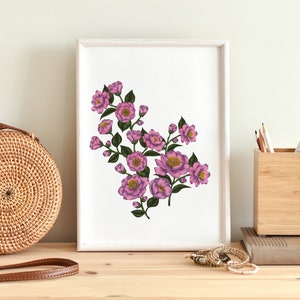 Floral Wall Art, Mother's Day Gift, Flower Wall Art, Camellia Art Print, Botanical Art Print, Garden Wall Art, Botanical Decor, Gift For Her image 3