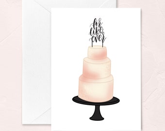 For Like Ever Wedding Cake Topper Greeting Card, Wedding Day Card, Congratulations on your Wedding, Cute Wedding Gifts