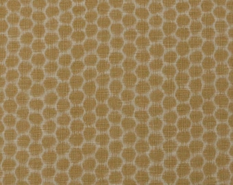 Ballard Designs MIA DIJON Yellow Cream Honeycomb Geometric Woven Craft Upholstery Pillow Cushion Drapery Bedding Fabric By The Yard 54"Wide