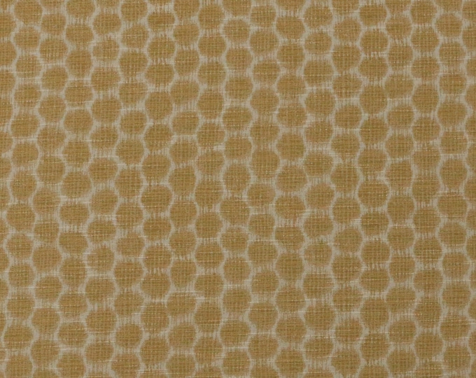 Ballard Designs MIA DIJON Yellow Cream Honeycomb Geometric Woven Craft Upholstery Pillow Cushion Drapery Bedding Fabric By The Yard 54Wide