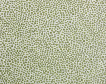 Ballard Designs TULLY PEAR Green White Woven Raised Animal Spots Chenille Upholstery Pillow Cushion Bedding Fabric By The Yard 54"Wide