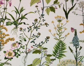Ballard Designs ISABELLA GREEN Botanical Butterfly Floral Drapery Upholstery Pillow Cushion Bedding 100% Cotton Fabric By The Yard 54"W