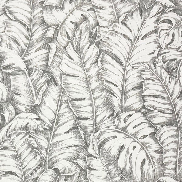 Tommy Bahama JUNGLE LOVE DOVE Gray Large Palm Leaf Upholstery Pillow Drapery Craft Cushion Bedding Linen Fabric By Yard 54"Wide
