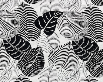 SUNBRELLA® MAUI PALM Classic Black White Large Leaf Tropical Outdoor Indoor Cushion Furniture Upholstery Woven Soft Fabric By Yard 54"Wide