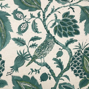 RICHLOOM NIGHTINGALE MALLARD Teal Blue Natural Bird Vine Floral Pillow Craft Drapery Cushion Bags Bekleding Linnen stof gesneden op maat 54 "Breed