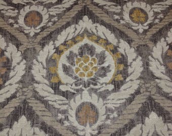 Designer Fabric Yard animal print zebra tone on tone brown chocolate and beige drapery Craft upholstery bedding pillow draperie