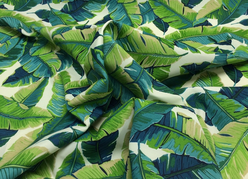 Richloom BALMORAL OPAL Blue Green Large Tropical Leaf Outdoor - Etsy