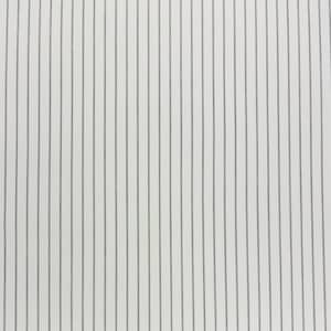 May include: White fabric with thin, evenly spaced gray stripes.