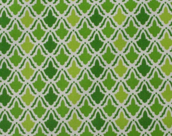 Waverly ON DISPLAY KIWI Green White Geometric Leaf Lattice Upholstery Pillow Craft Cushion Bedding Fabric By The Yard 54"Wide