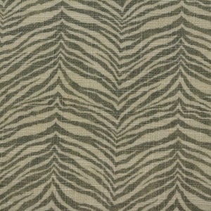 May include: A close-up of a fabric with a zebra print pattern. The fabric is a light beige colour with dark grey stripes.