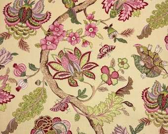 TREND JACLYN Smith Home 02116 HYDRANGEA Borboleta Jacobean Floral Travesseiro Almofada Estofado Cortina Tecido de designer por quintal 54" de largura