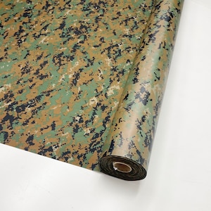 MARPAT WOODLANDS Digital Camo Military Spec Fabric 400D Pack Cloth Nylon Cordura Outdoor DWR Durable Water Repellent Fabric By 1/2 Yard 60&quot;W