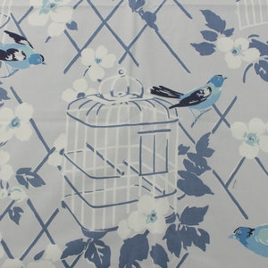 KATE SPADE Kravet BIRDSONG コーンフラワーブルー 鳥 バードケージ トワル スムース 100% コットン 枕 クッション ドレープ 寝具 生地 1ヤードあたり 54インチ幅