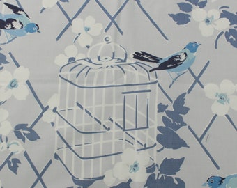 KATE SPADE Kravet BIRDSONG Fiordaliso Uccelli blu Gabbia per uccelli Toile liscio 100% cotone Cuscino Cuscino Tendaggio Letto Tessuto tagliato su misura 54"Larghezza