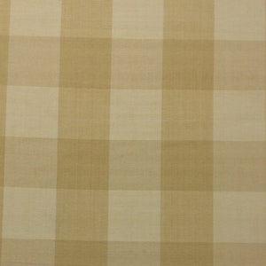 Ballard Designs BUFFALO CHECK WHEAT Cream Woven Square Check Pillow Cushion Crafts Upholstery Bedding Drapery Fabric By The Yard 54"Wide