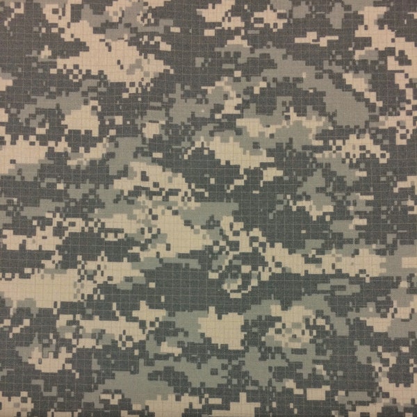 ACU NY/CO Ripstop Army Military Spec Digital Camouflage Apparel Uniform Tear Resistant Bags Nylon Cotton Fabric By 1/2(0.5) Yard 60"W