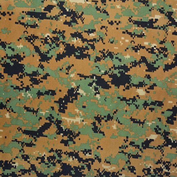 MARPAT WOODLAND Digital Camo Military Spec Fabric 400D Pack Cloth Nylon Cordura Type Outdoor DWR Durable Water Repellent Fabric By Yard 60"W