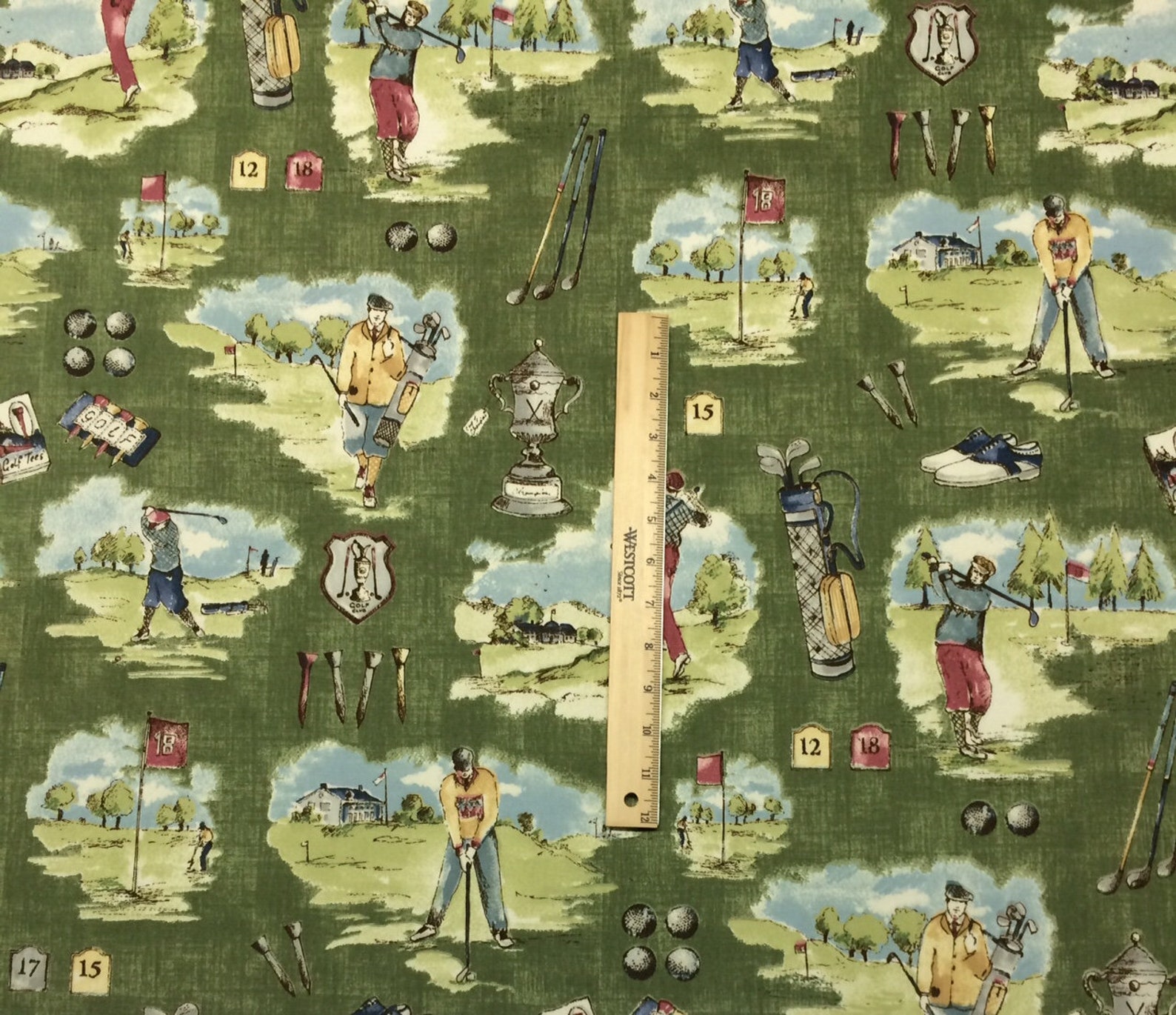 P Kaufmann HOLE IN ONE Grass Green Golfer Flag Toile Golf - Etsy