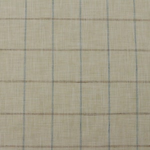 Tela para cojines, almohadas, tapicería, ropa de cama y cortinas Ballard Designs ALBANY SAND French Blue Windowpane Woven Geo Craft, cortada a medida, 54" de ancho
