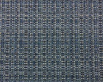 Ballard Designs COCO TWEED BLUE Thick Woven Solid Design Upholstery Pillow Cushion Bedding Fabric By The Yard 54"Wide