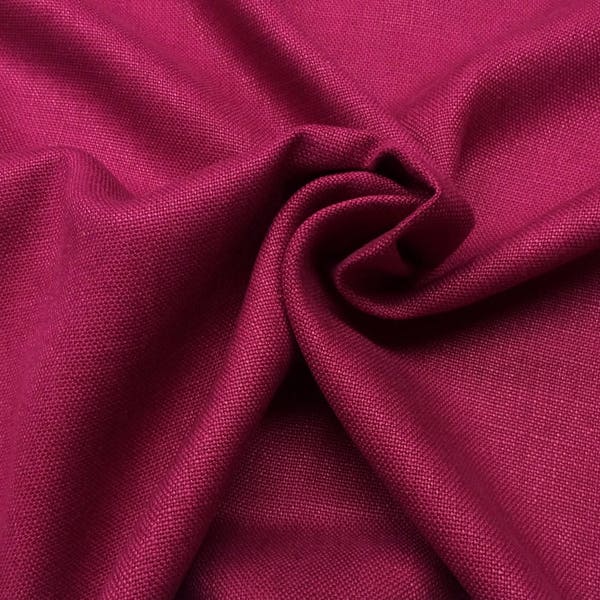 P Kaufmann SLUBBY LINEN AZALEA Magenta Pink 100% Linen Pillow Crafts Upholstery Bedding Drapery Linen Fabric By the Yard 54"Wide