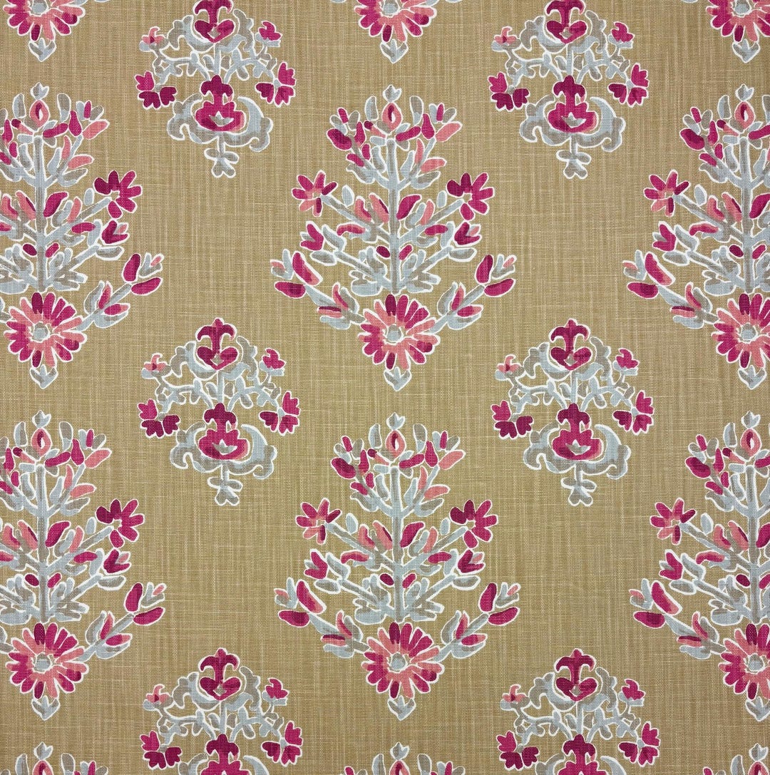 Ballard Designs ELIZA BERRY Pink Floral Damask Medallion Craft Pillow ...