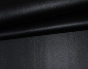 VINYL PLUS EBONY Black Pleather Faux Leather Home Auto Rv Marine Boat Outdoor Indoor Multiuse Fabric By The Yard 54"Wide