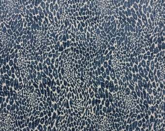 PKL Studio PRIDELANDS ATLANTIC Blue Animal Skin Spot Soft Chenille Upholstery Pillow Cushion Bedding Fabric By The Yard 54"W
