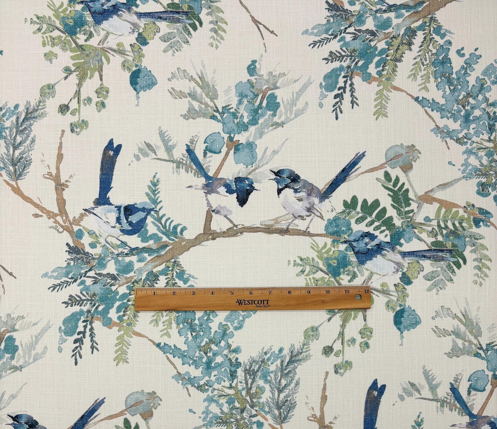 Covington Blue Ridge Pattern COVINGTON EMILIA MEDITERRANEAN Blue Green Floral Bird Upholstery Pillow ...