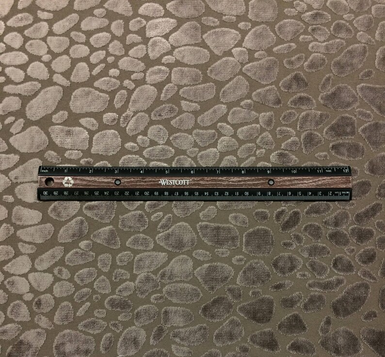 Ballard Designs LEOPARD VELVET TAUPE Gray Cheetah Velvet Pillow Cushion Upholstery Bedding Drapery Fabric By The Yard 56Wide #BD462