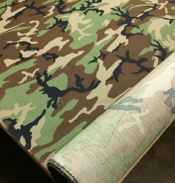 Camo Fabric By The Yard Woodland, Nylon - 70D Ripstop