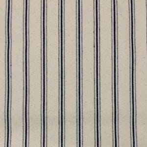 Ballard Designs VINTAGE TICKING NAVY Blue Stripe 100% Baumwolle Vorhänge Bekleidung Polster Kissen Handwerk Bettwäsche Stoff Schüttgut 135 cm breit # BD675