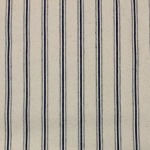 Ballard Designs VINTAGE TICKING NAVY Blue Stripe 100% Cotton Drapery Apparel Upholstery Pillow Craft Bedding Fabric By Yard 54"Wide #BD675