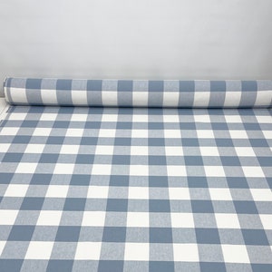 Cuscino quadrato intrecciato blu e bianco a scacchi BUFFALO FIORDALISO di Ballard Designs, per tappezzeria, biancheria da letto, tendaggi, tagliato su misura, larghezza 54&quot;