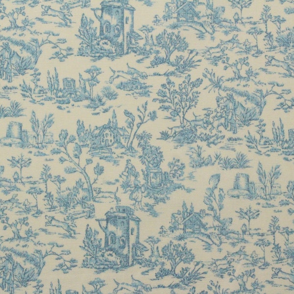 Light Blue Toile Fabric Etsy