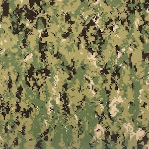 NWU Type III Digital Green AOR2 NAVY Logo 3oz Taslan Nylon Military Spec Camo Apparel Craft Uniform Fabric By The Yard 58&quot;W