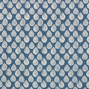 P Kaufmann RANI INDIGO Blau Geometrisches Indisches Block Print Craft Kissen Kissen Polster Bettwäsche Drapery Fabric Schüttgut 54 "Breit