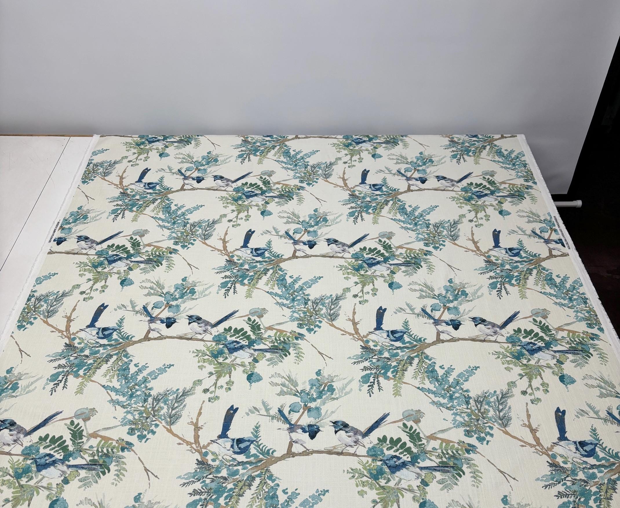 Covington Blue Ridge Pattern COVINGTON EMILIA MEDITERRANEAN Blue Green Floral Bird Upholstery Pillow ...