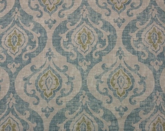 Ballard Designs ARRYANNA SPA blauwe bloemen damast kussen kussen beddengoed draperie stof op maat geknipt: 54" breed