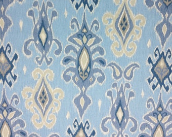 RICHLOOM SIAM HORIZON Azul Claro Ikat Almohada Geométrica Craft Cortinas Bolsos Tapicería Multiuso 100% Algodón Tejido cortado a medida 54"Ancho