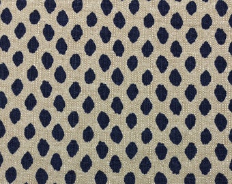 Lacefield Designs SAHARA INK Blue Ballard Ellie Animal Spots Drapery Upholstery Pillow Bedding Fabric By The Yard 54"Wide